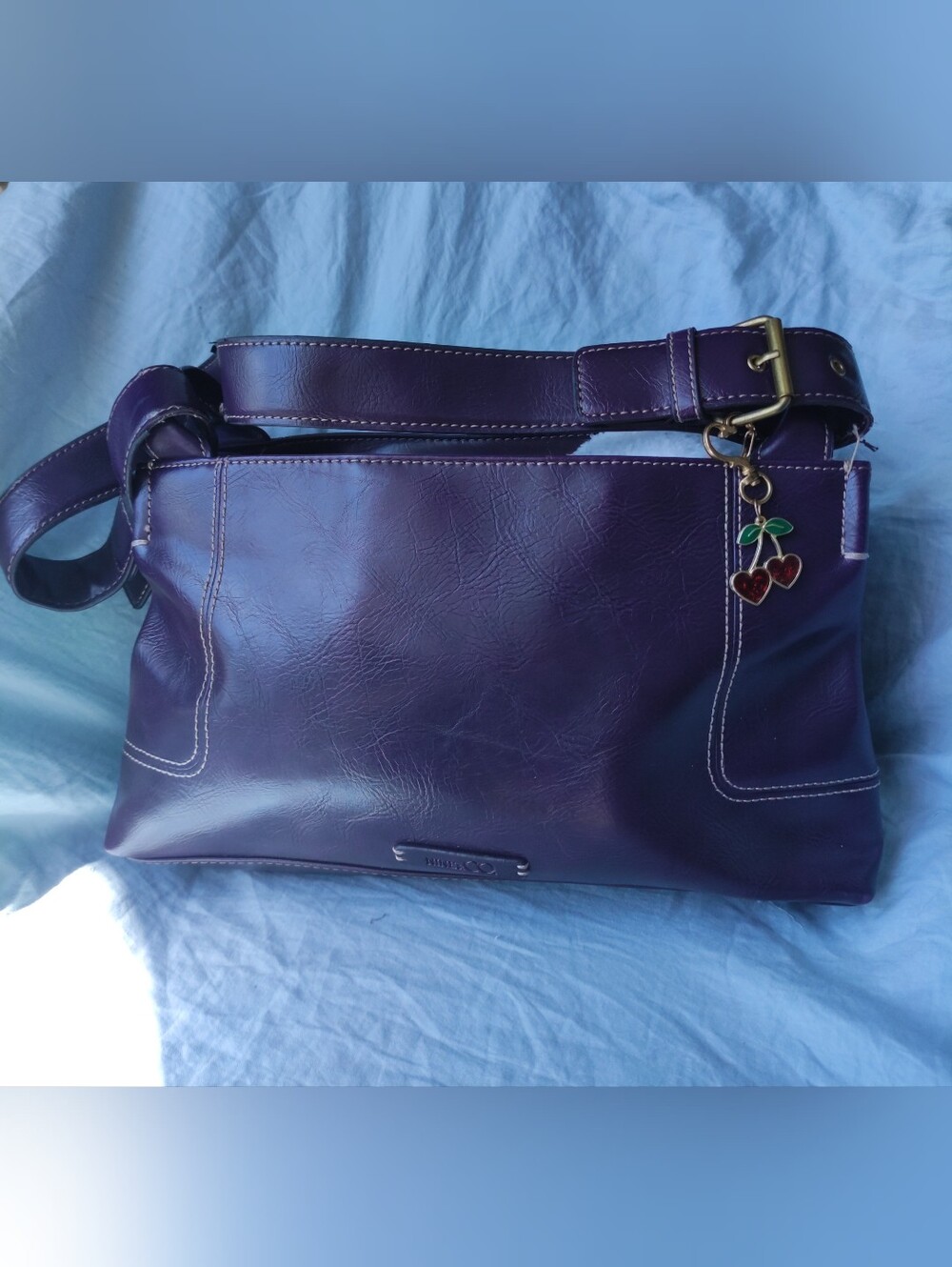 Y2k Purple  faux Leather Shoulder Bag